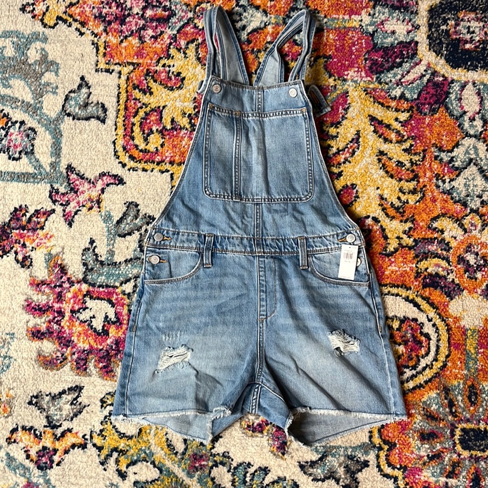 New Girls XXL (18) distressed denim overalls from Old Navy